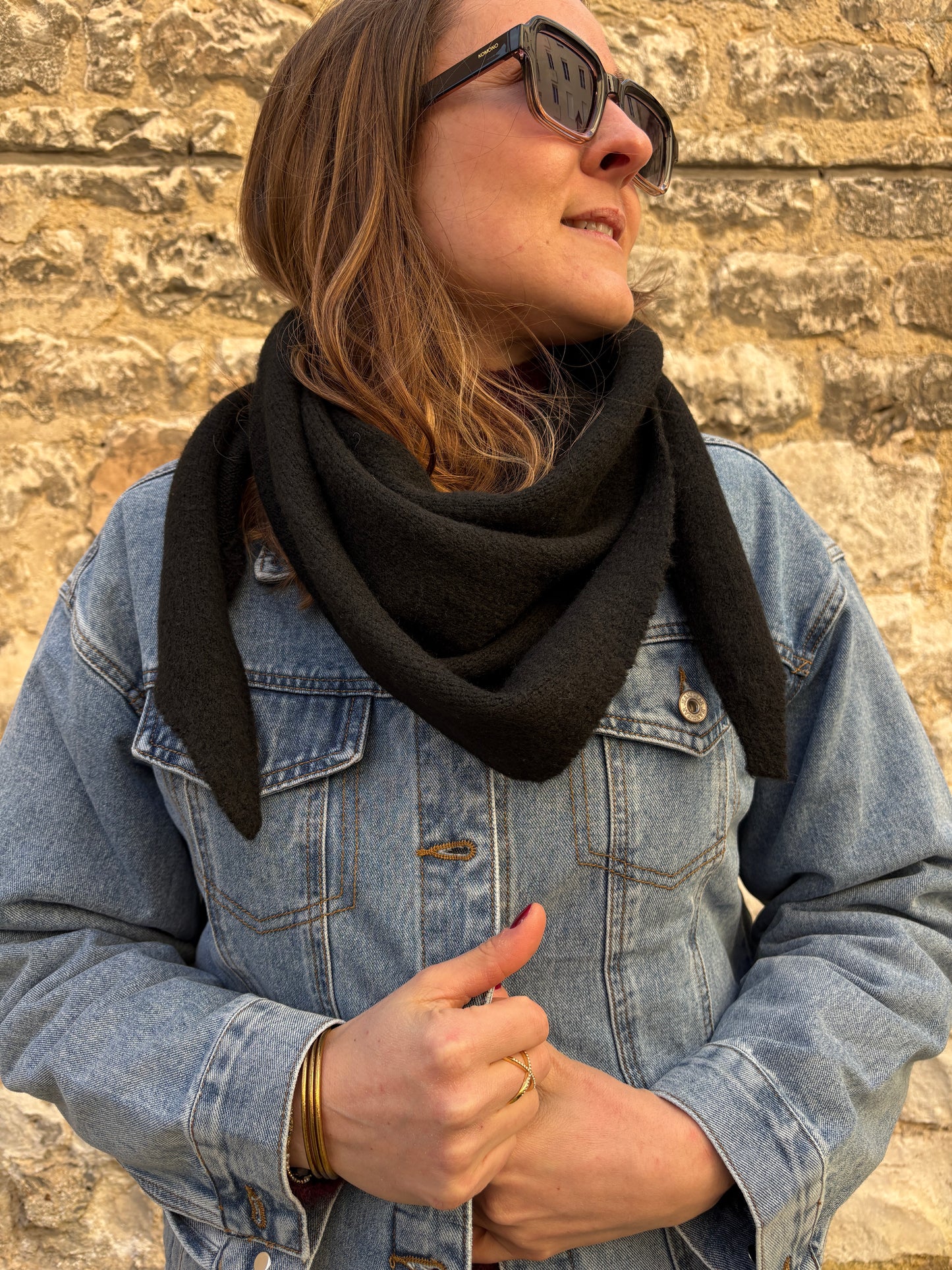 Écharpe triangle unie