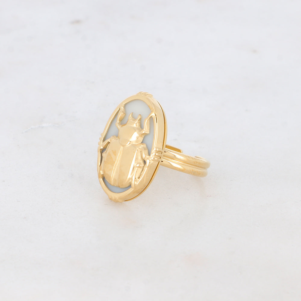 Bague Scarabée dorée