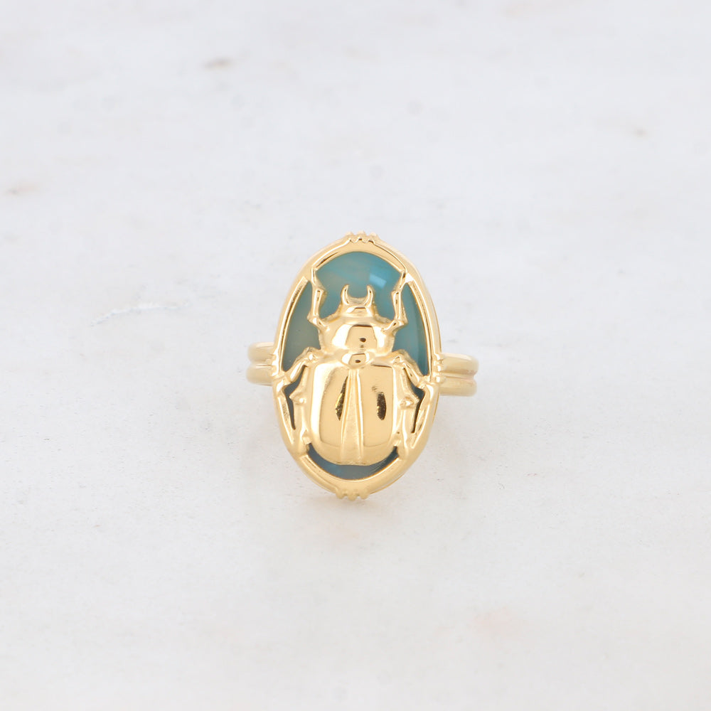 Bague Scarabée dorée