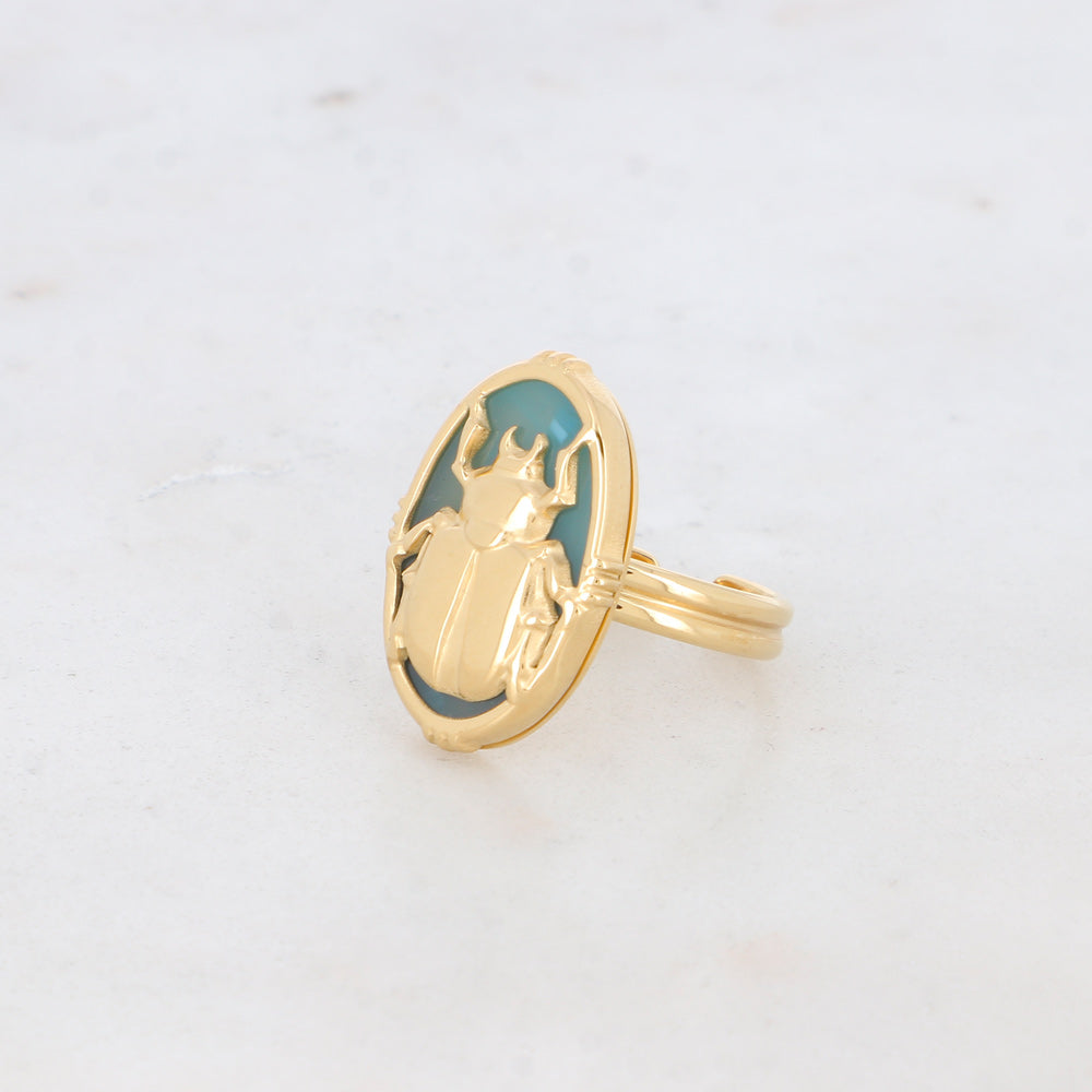Bague Scarabée dorée