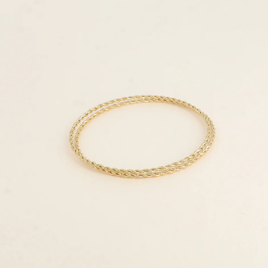 Bracelet jonc fin torsadé