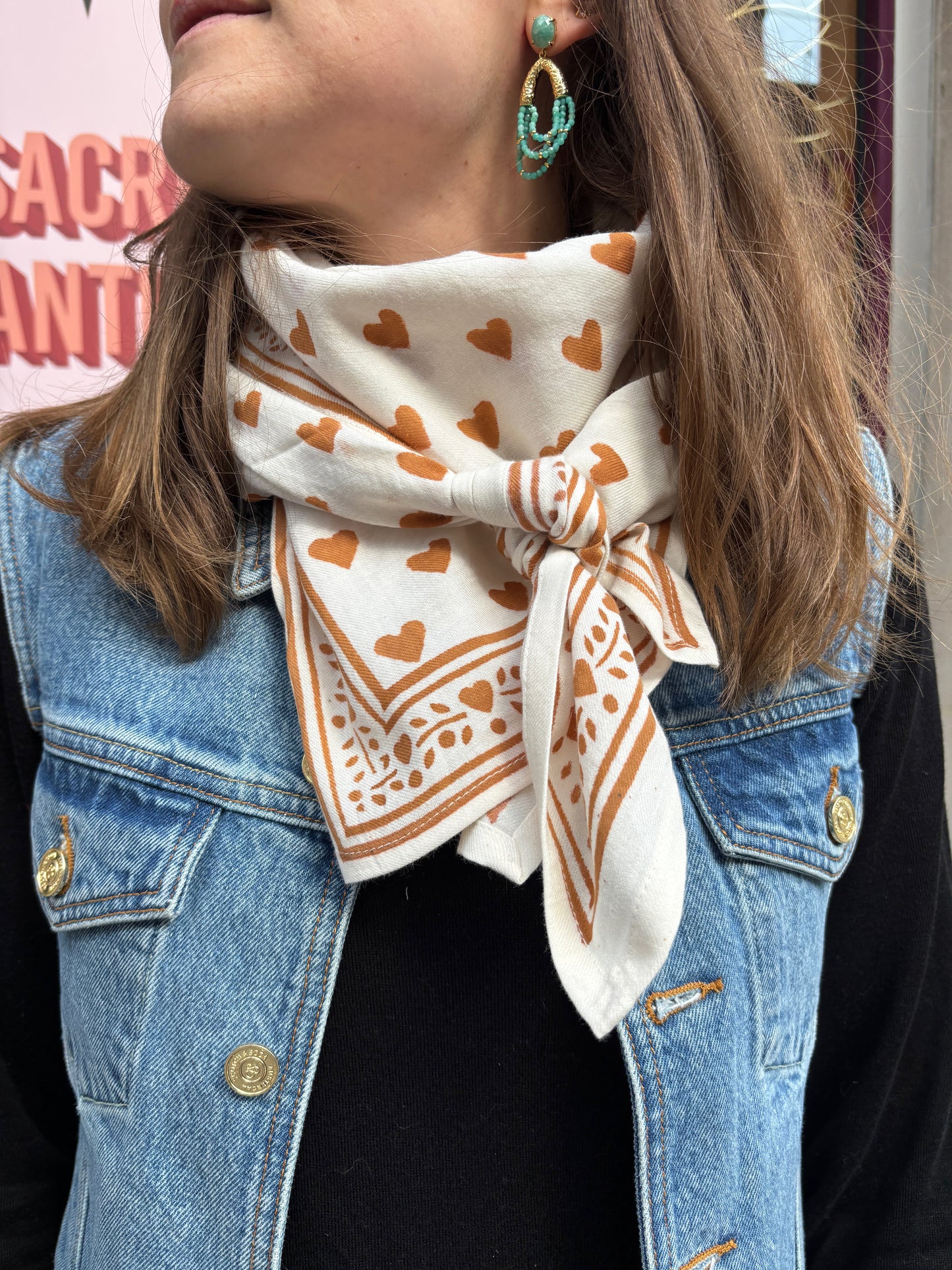 Large foulard coeurs