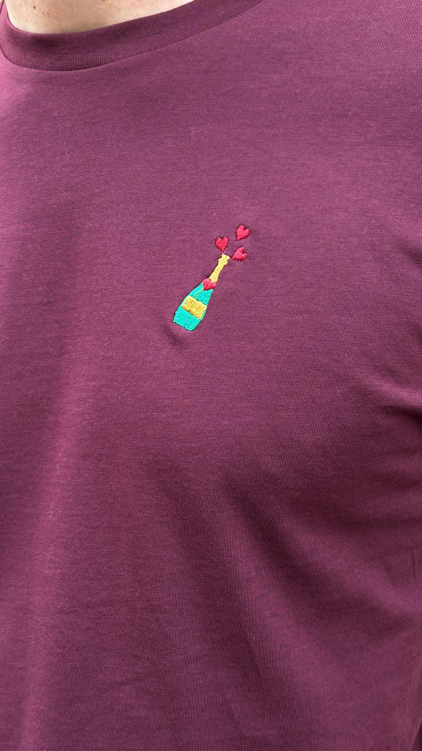 T shirt bouteille bordeaux