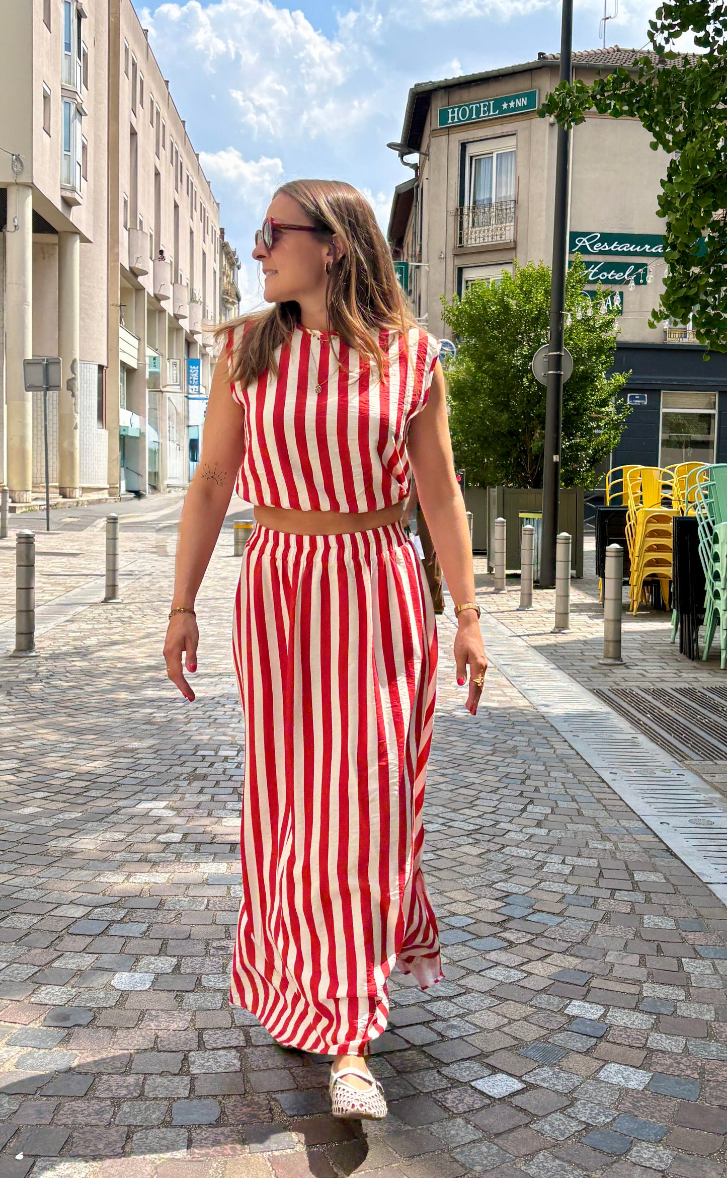 Ensemble Rayé Corail
