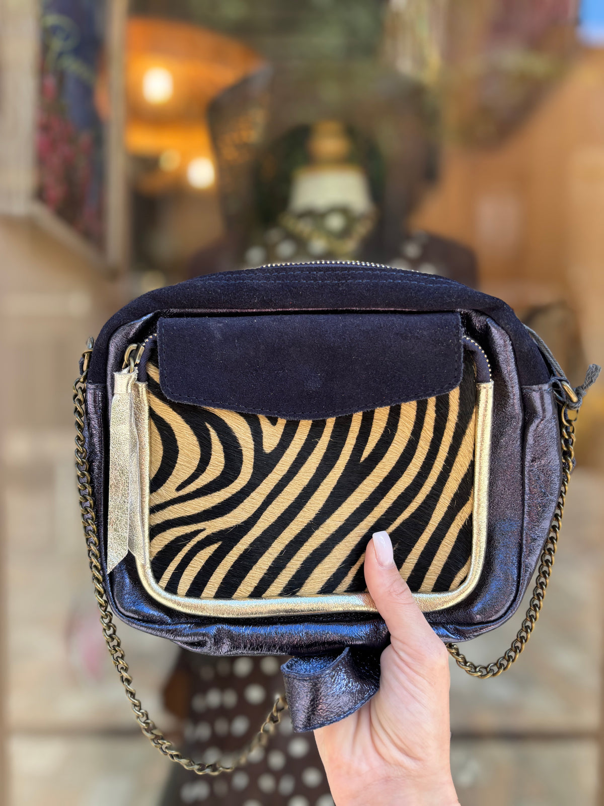 Sac léopard cuir