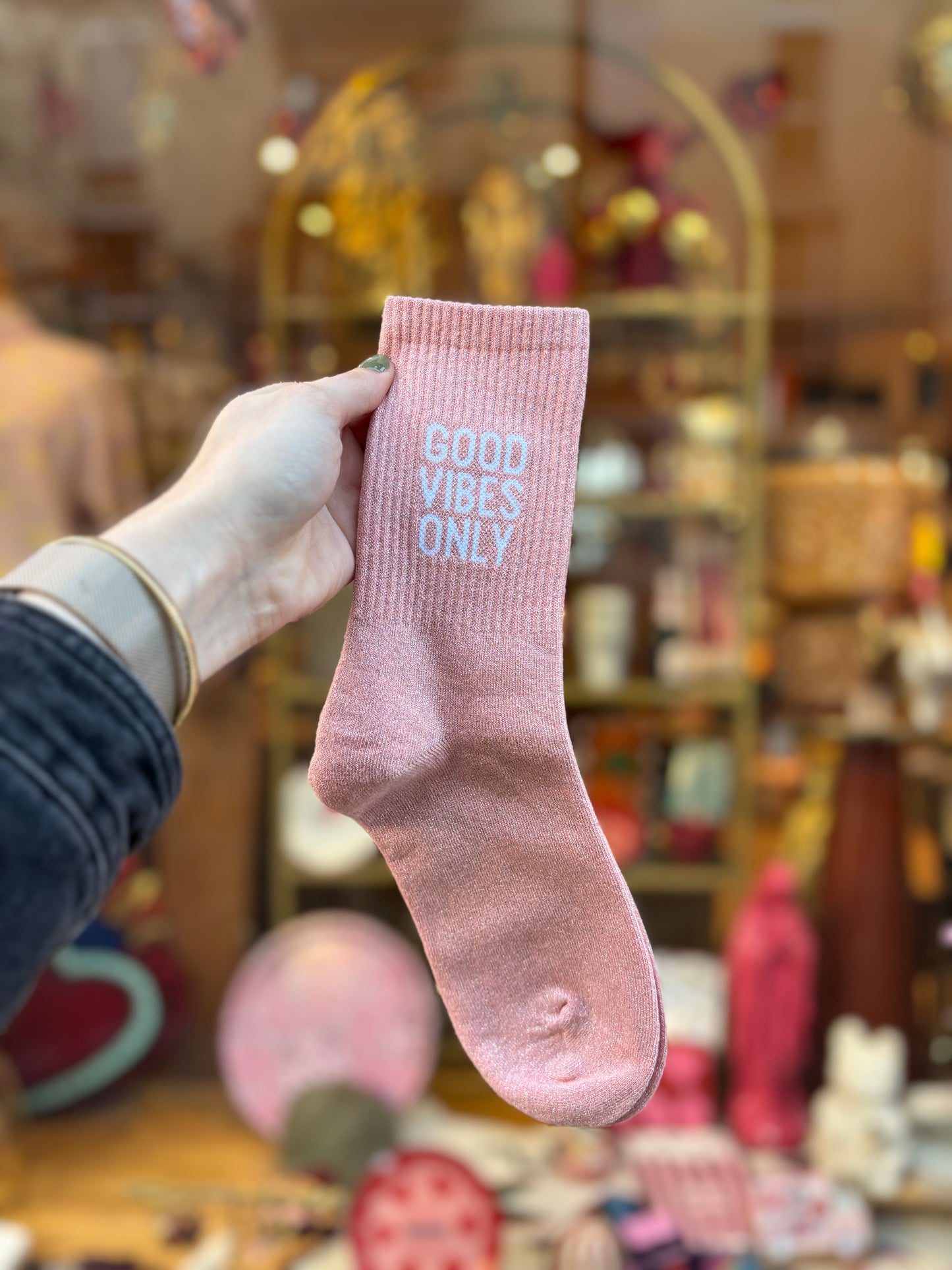 Chaussettes à paillettes - Good vibes only