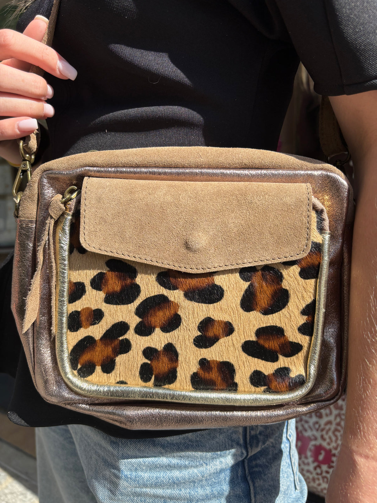 Sac léopard cuir