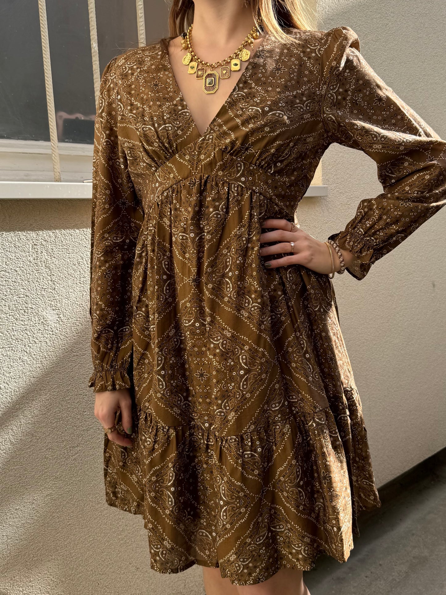 Robe bandana marron