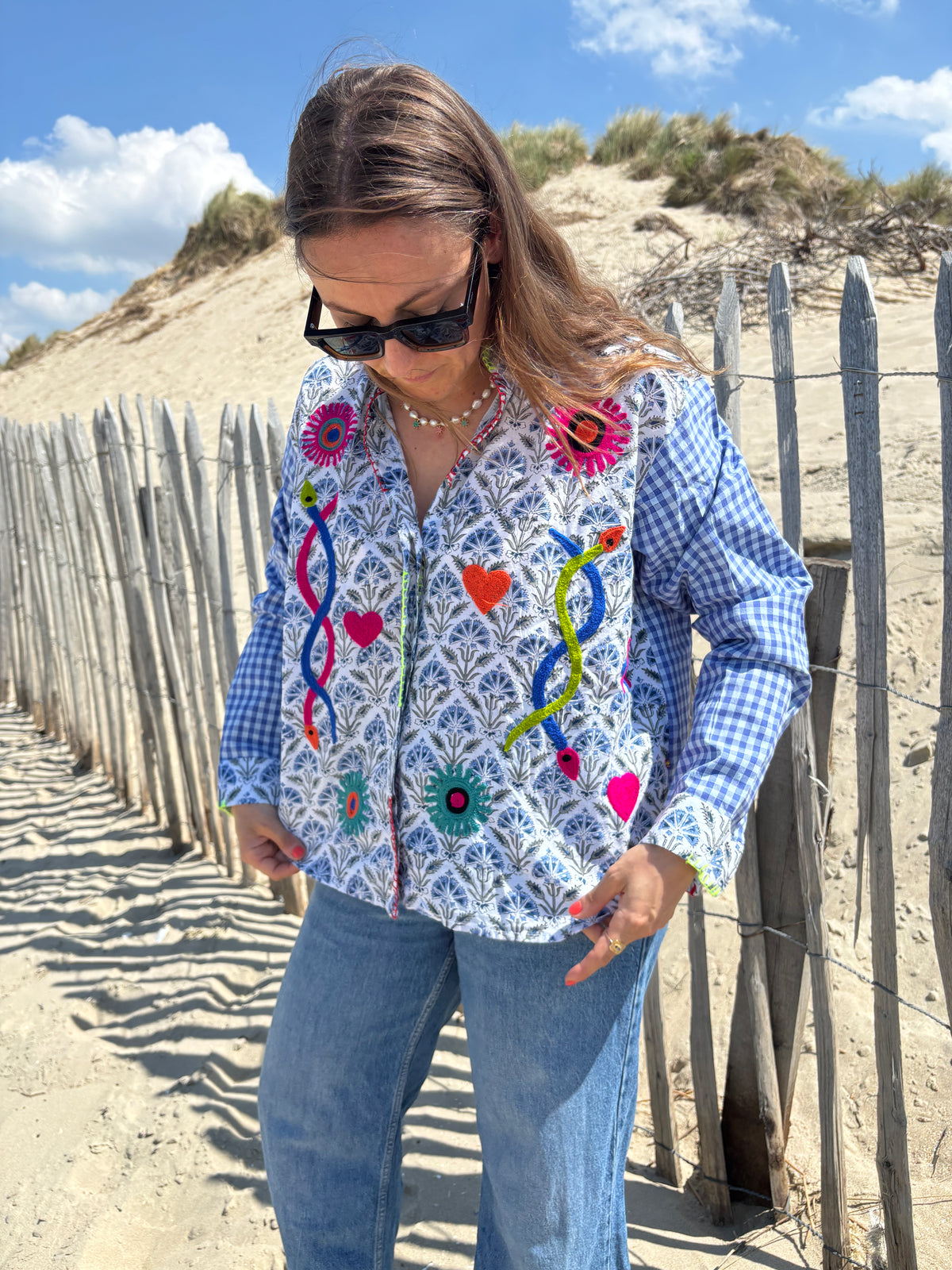 Chemise bleuté