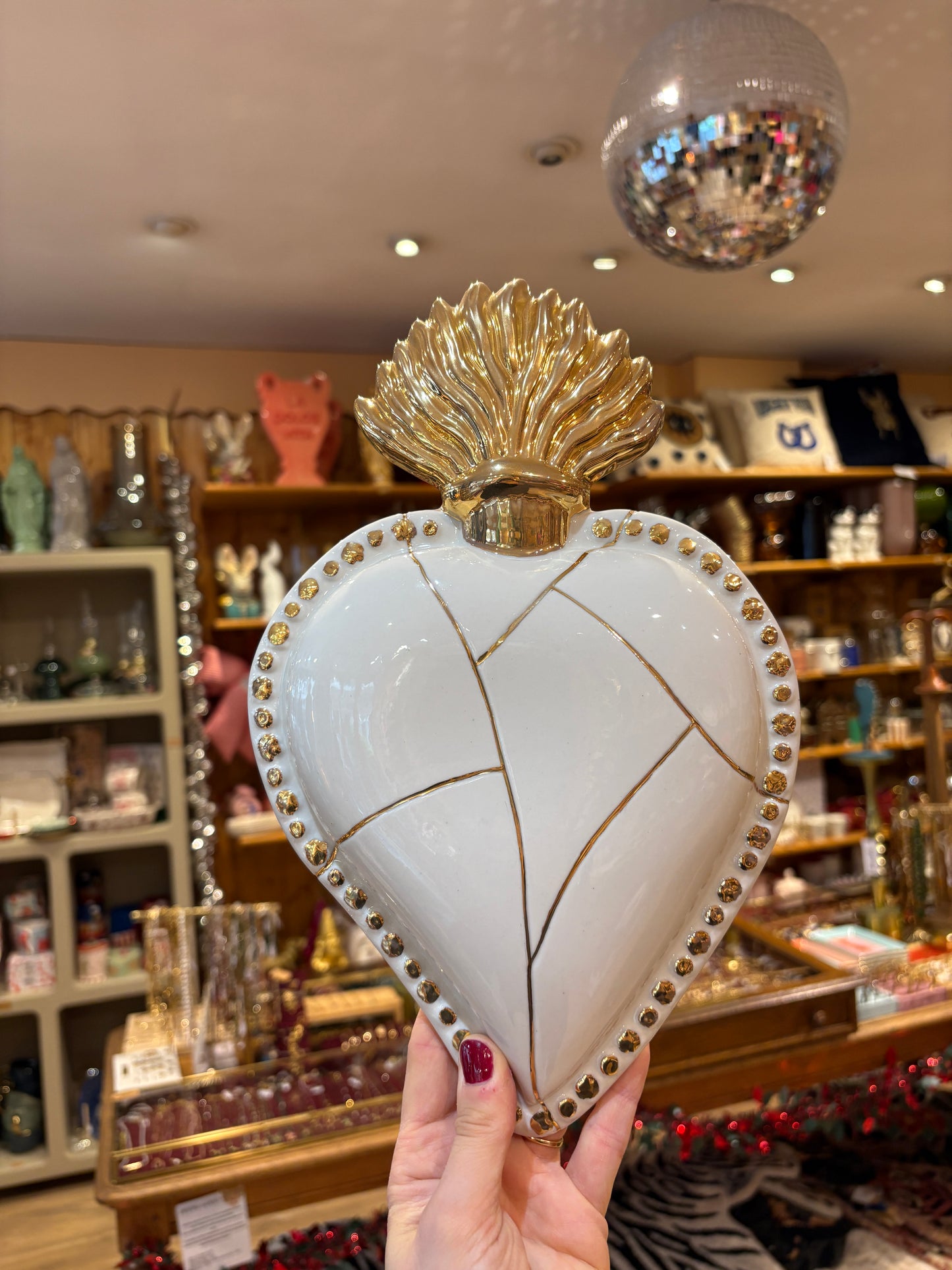 Grand cœur en porcelaine