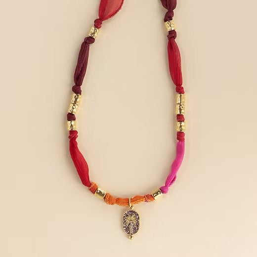 Collier/bracelet Arone Palmier rouge