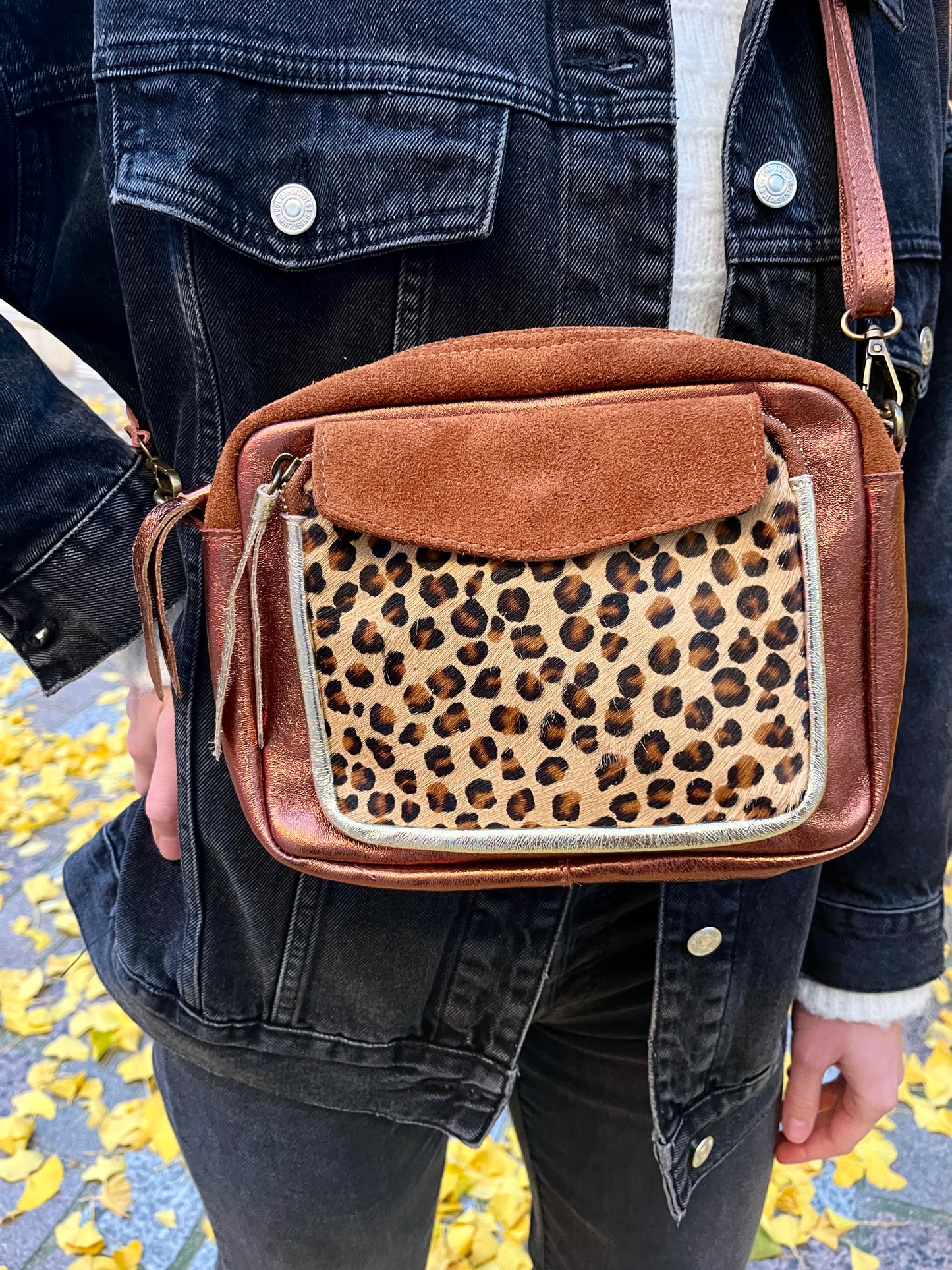 Sac léopard cuir