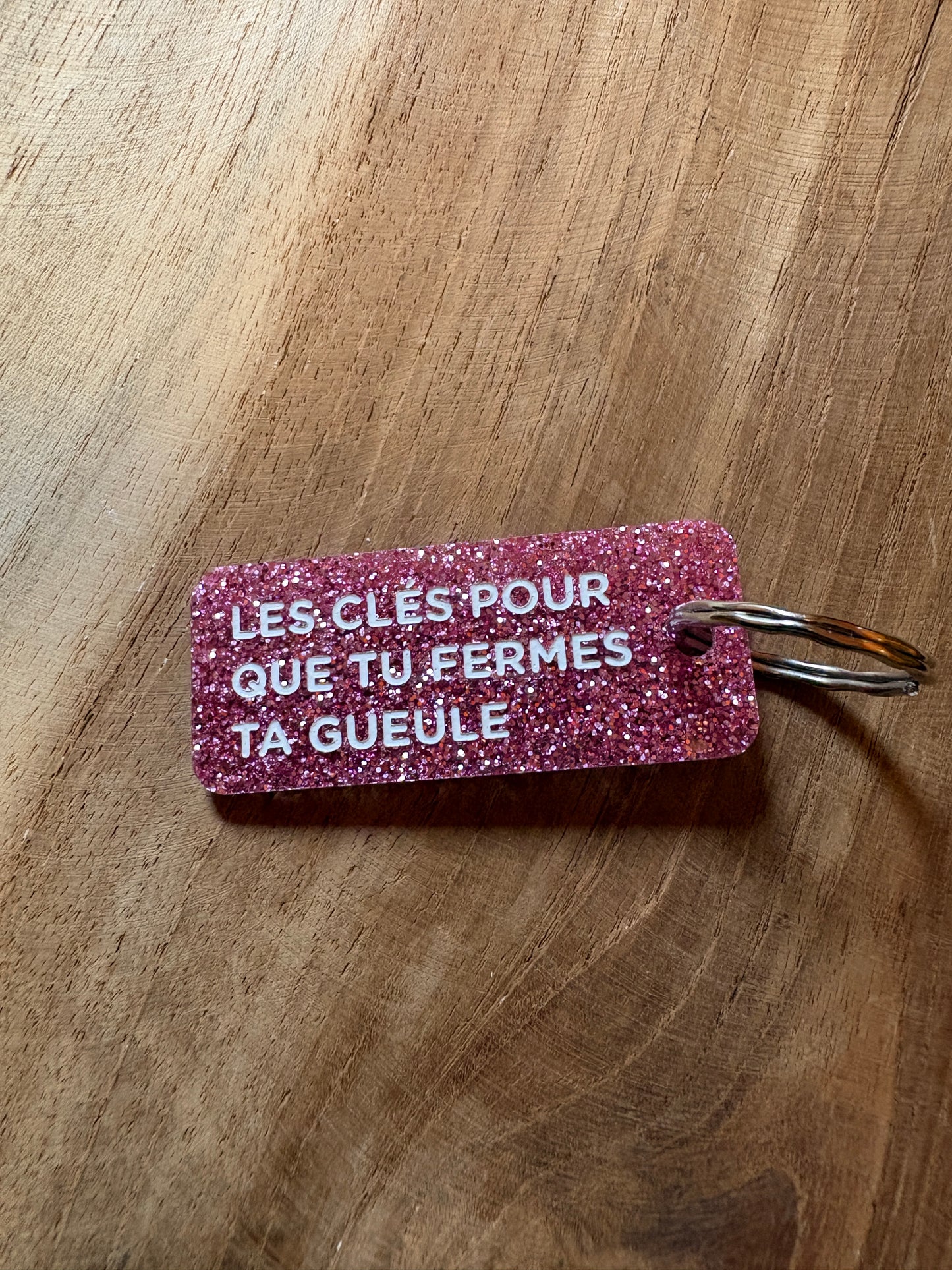Porte-clé paillettes roses✨