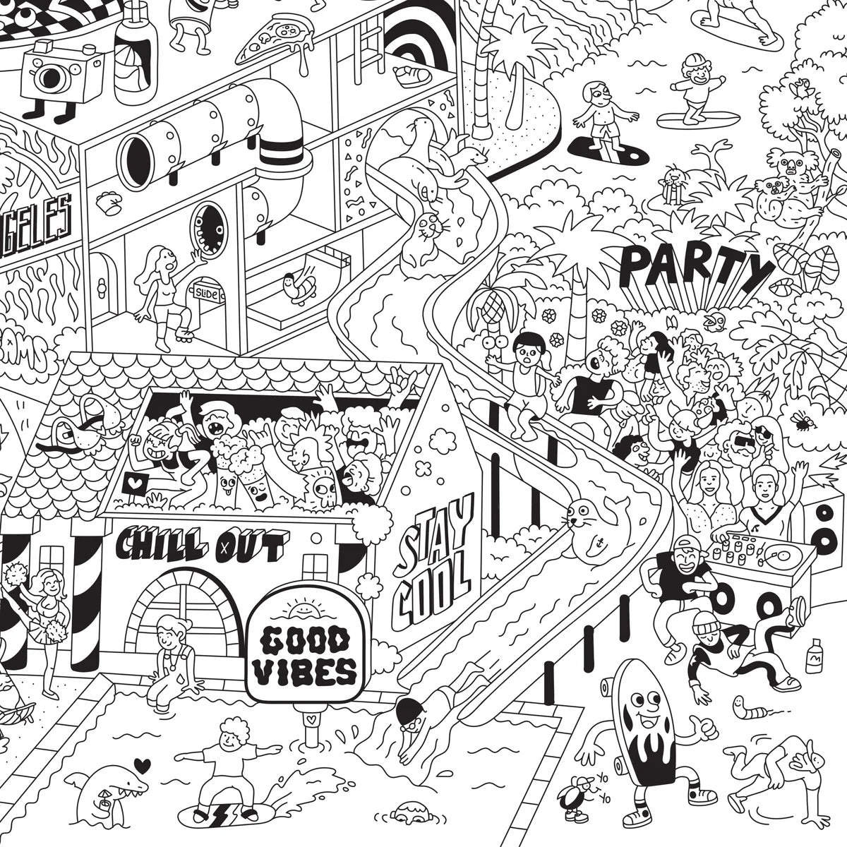 Poster coloriage Surf skate