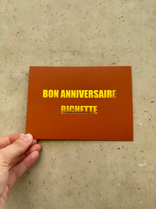 Carte anniversaire bichette