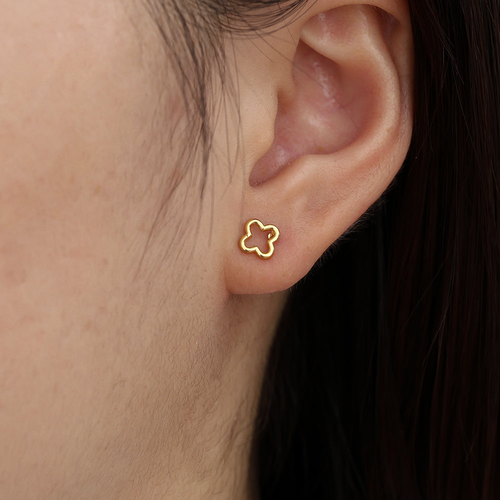 Boucles d'oreilles puce Trèfle