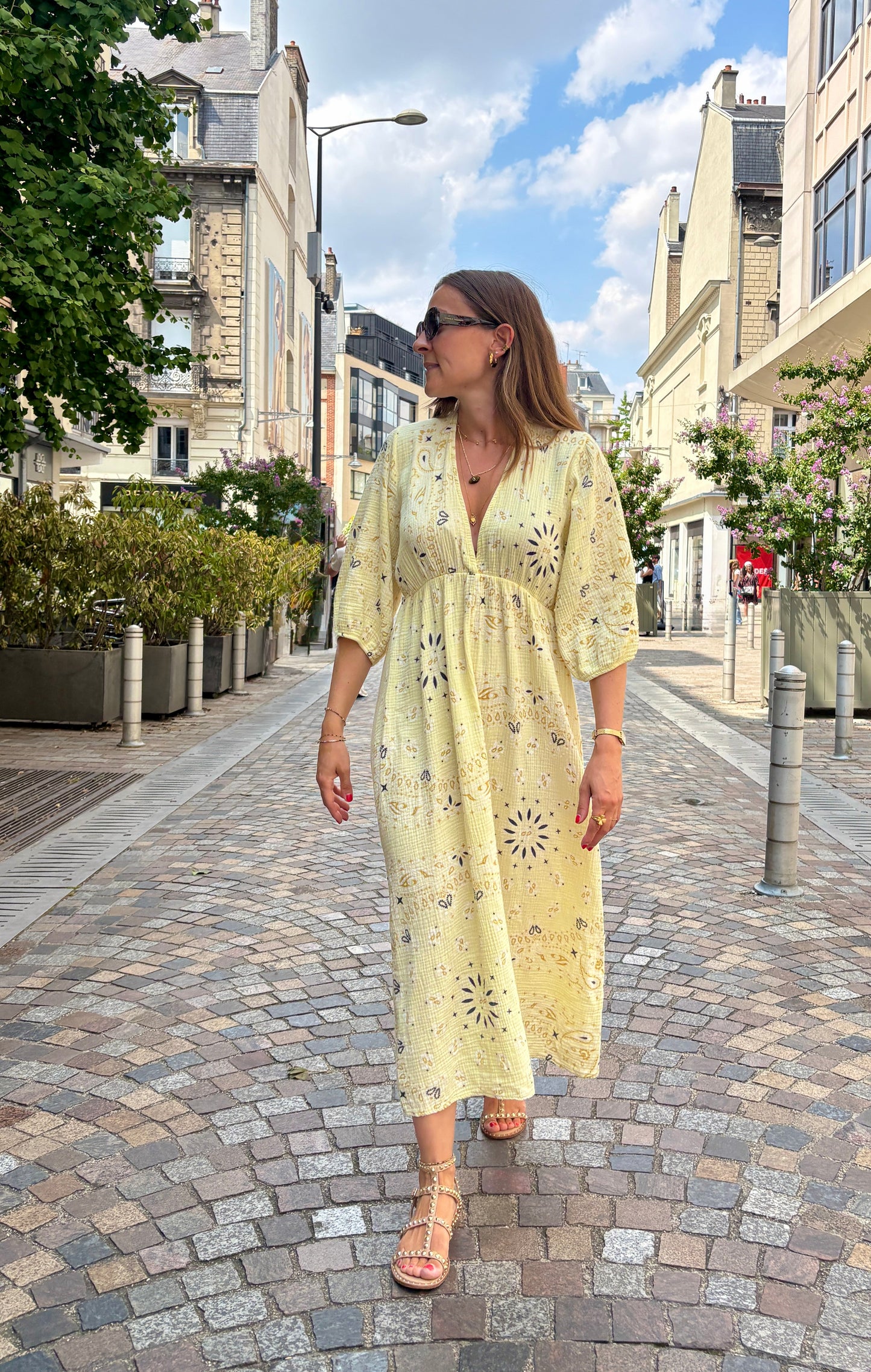 Robe Bandana Jaune Claire
