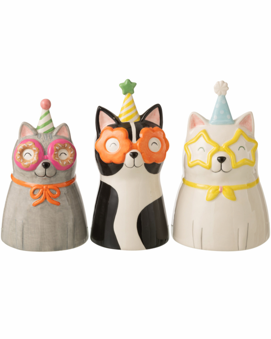 Vase chat lunettes