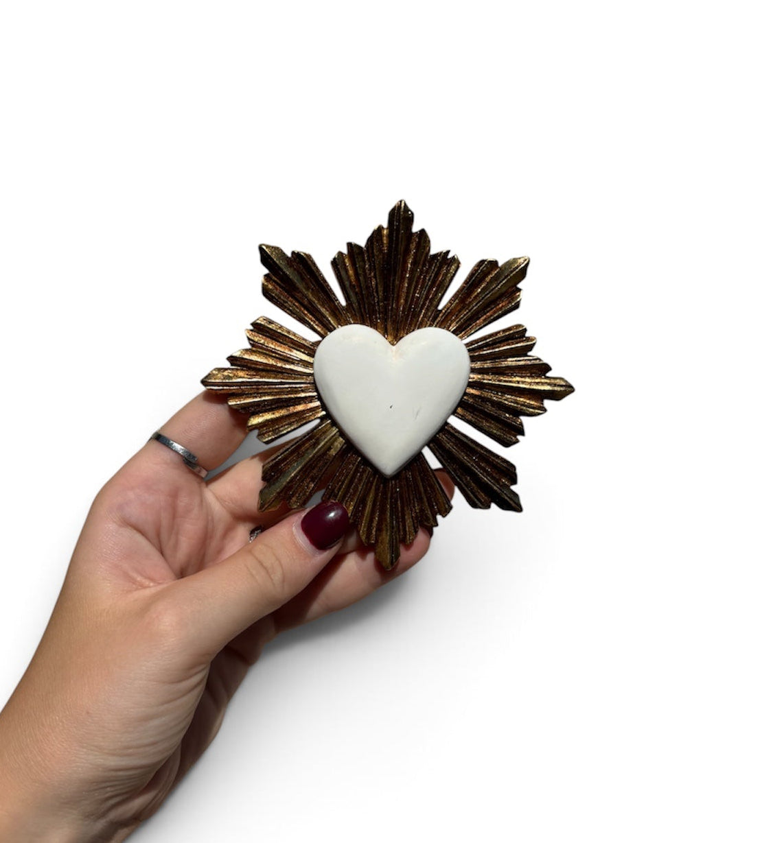 Petit ex voto cœur blanc