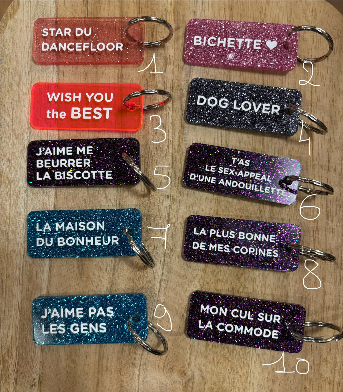 Porte clé pailleté