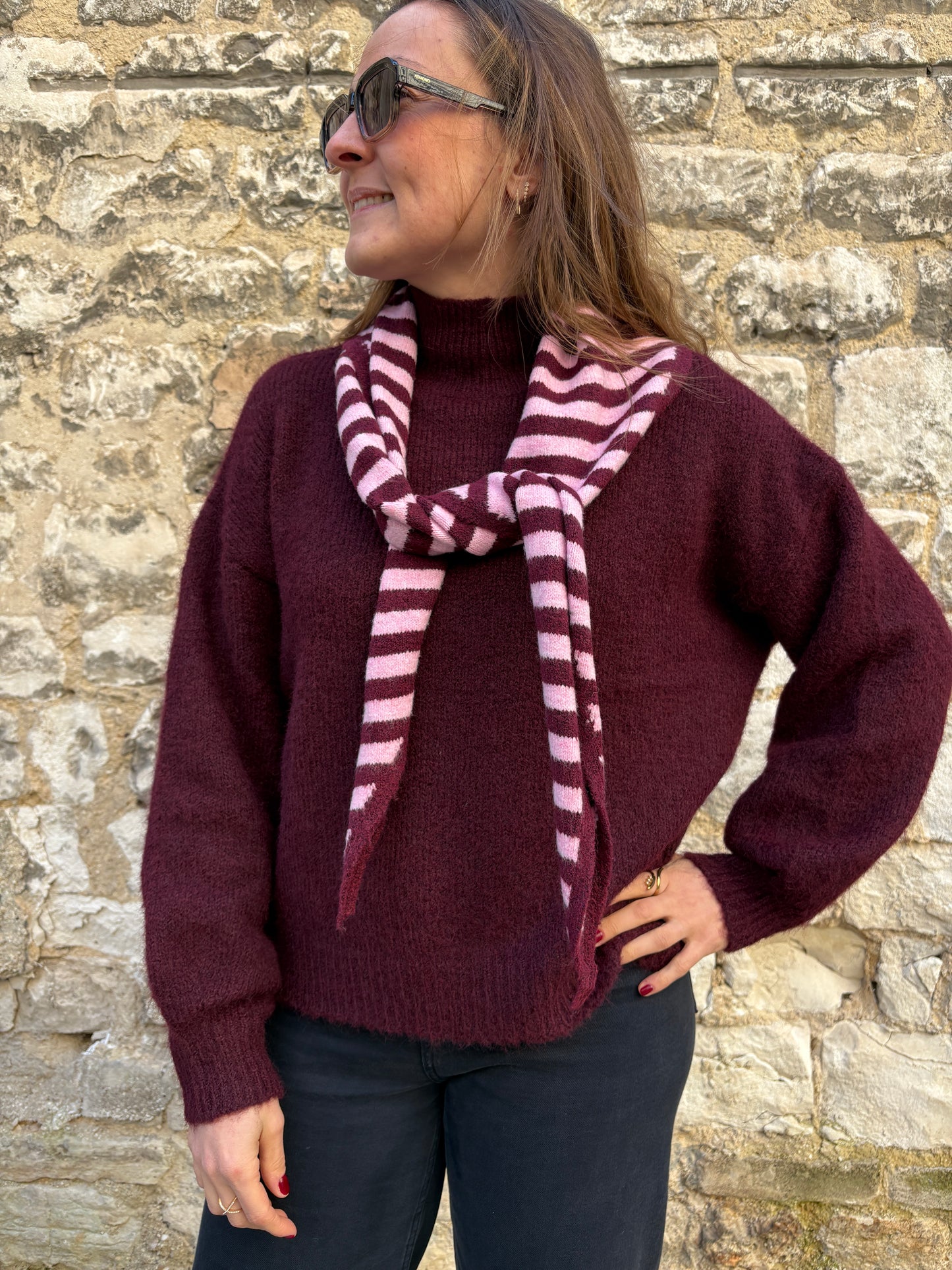 Écharpe triangle rayée