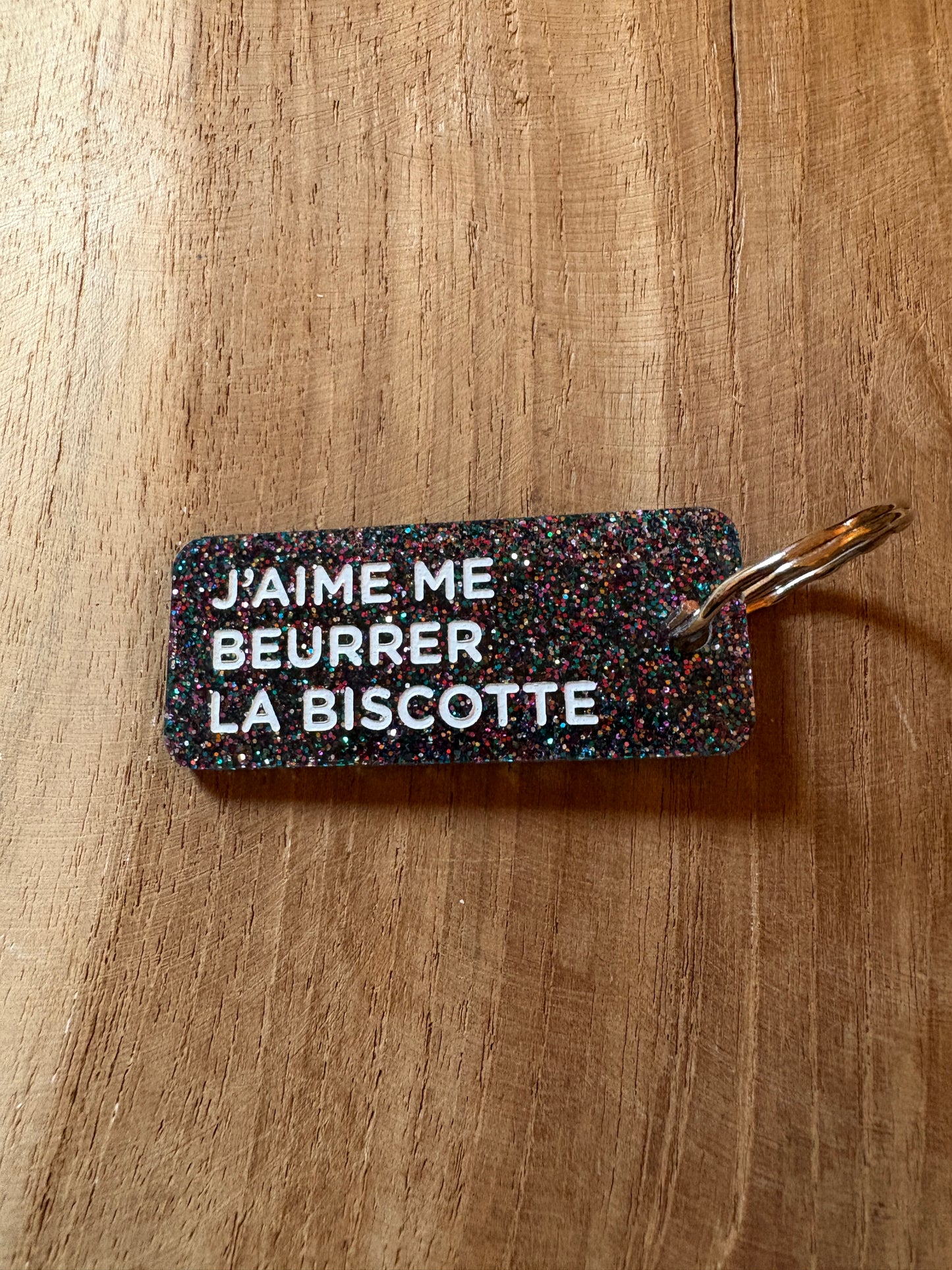 Porte-clé paillettes vert, bleu et noir ✨