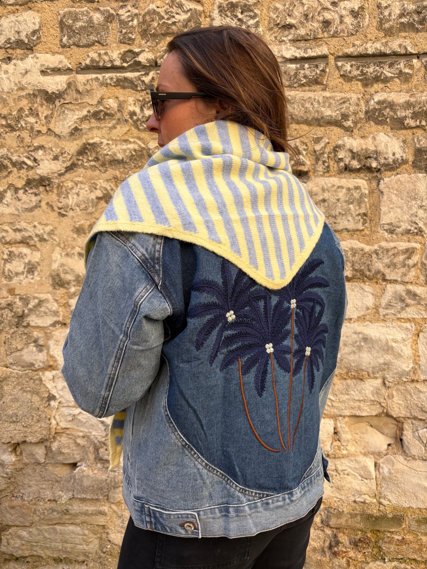 Écharpe triangle rayée