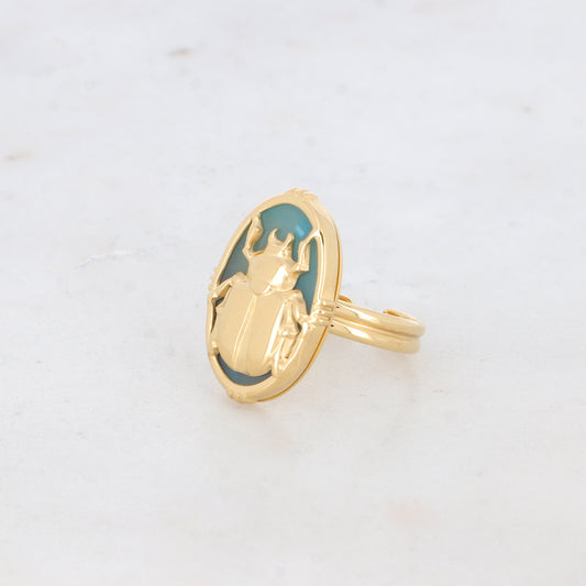 Bague Scarabée dorée