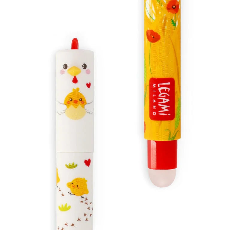 Stylo effaçable poule
