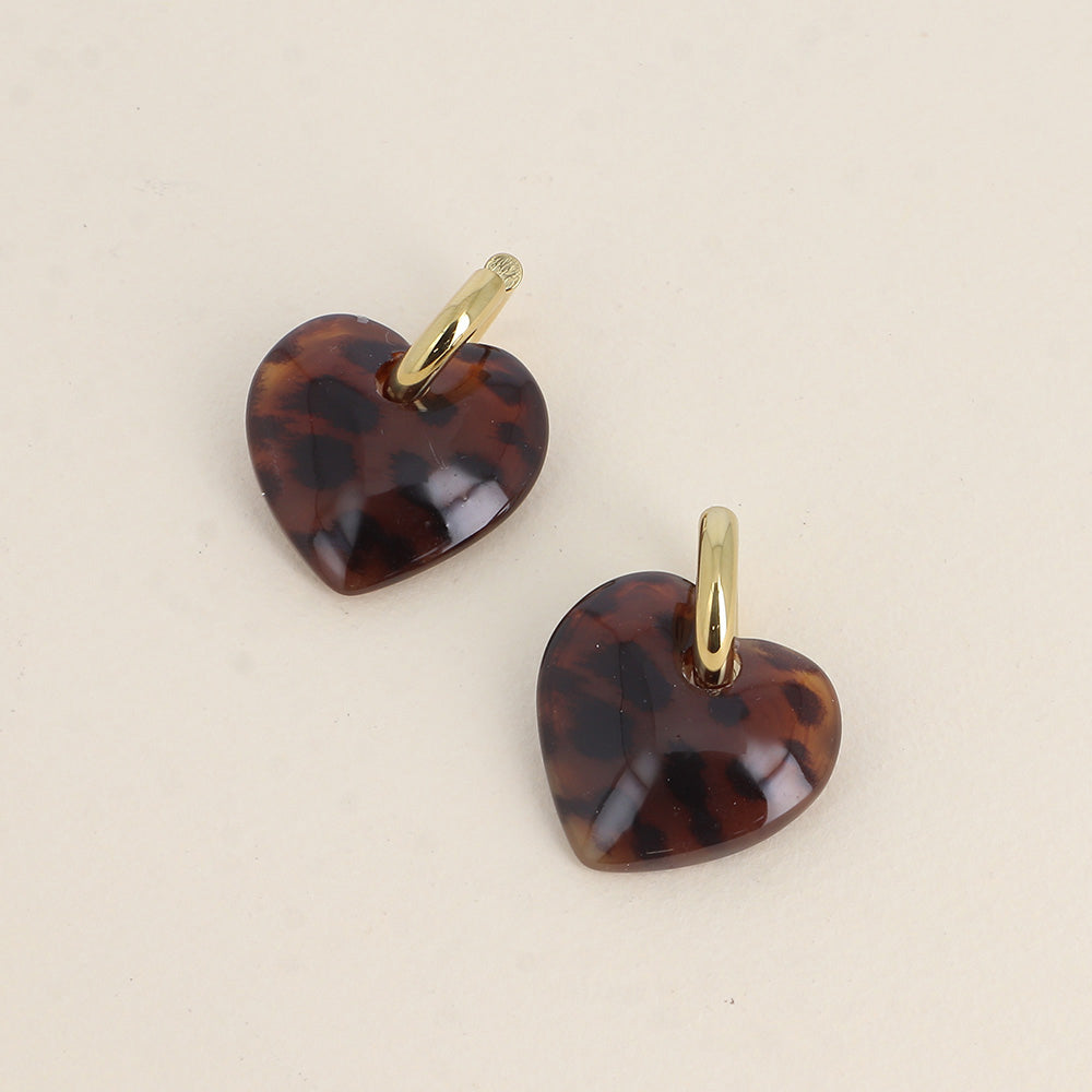 Boucles d'oreilles coeur léo