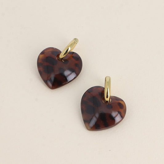 Boucles d'oreilles coeur léo