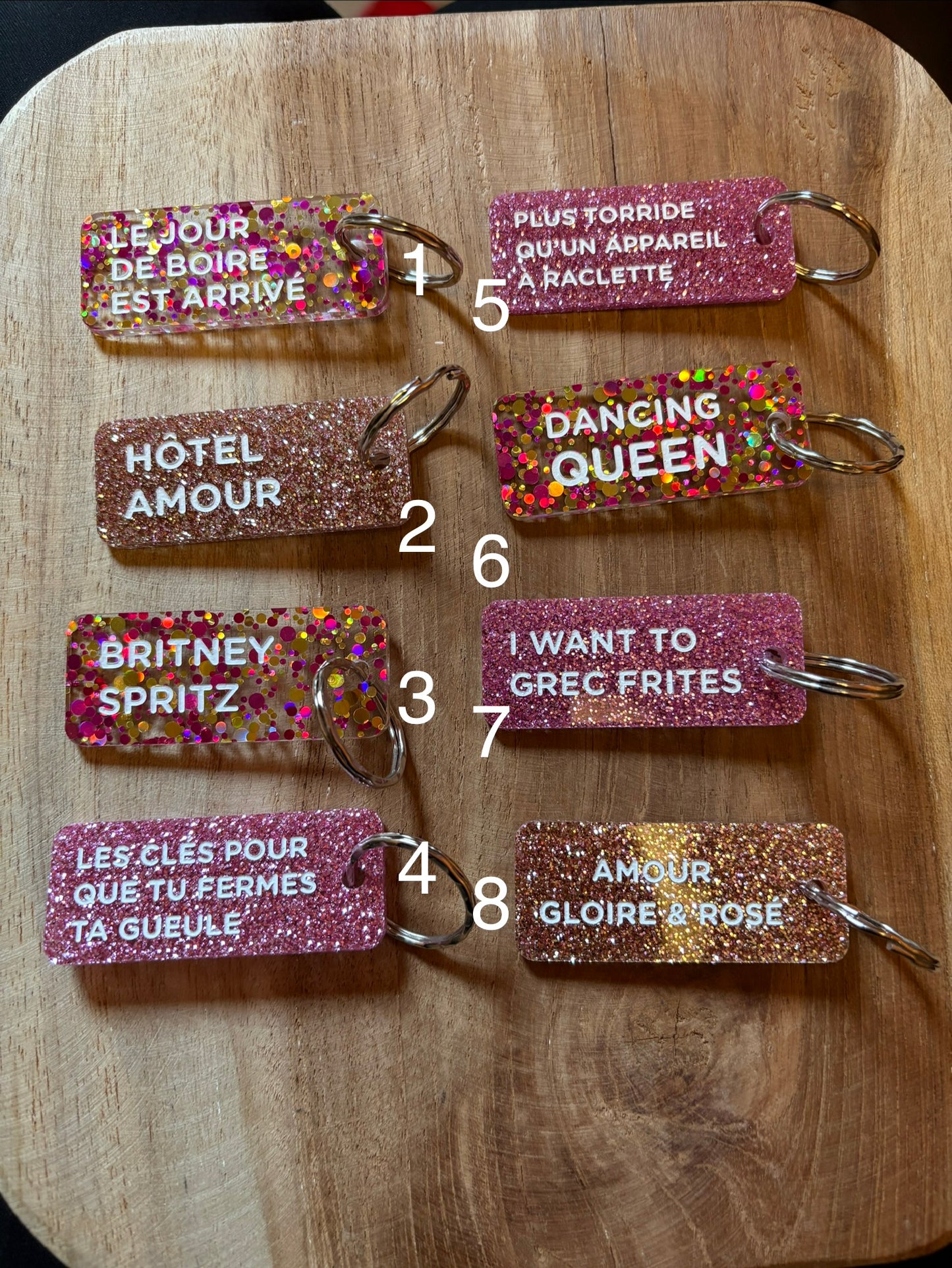 Porte-clé paillettes roses✨
