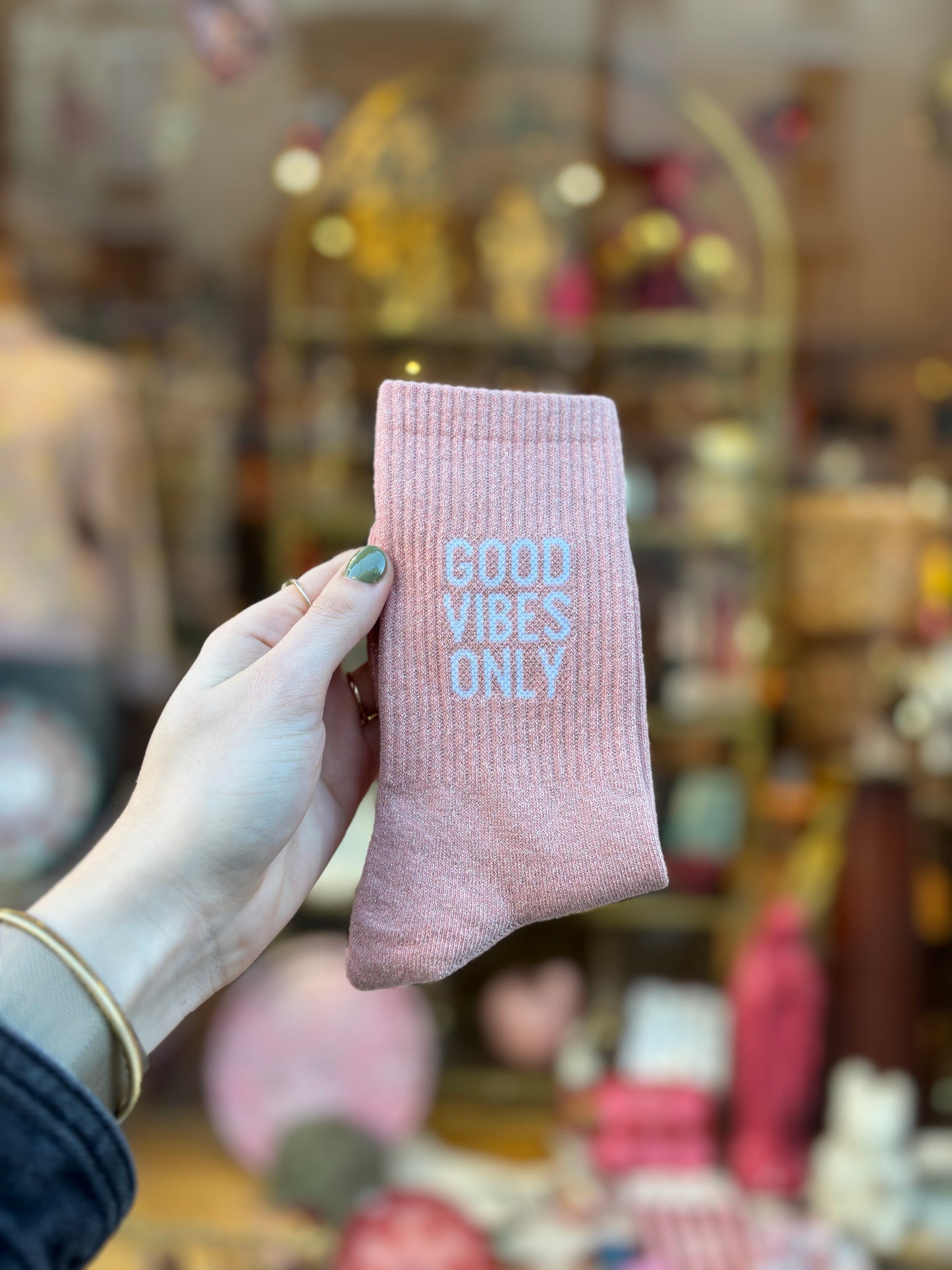 Chaussettes à paillettes - Good vibes only