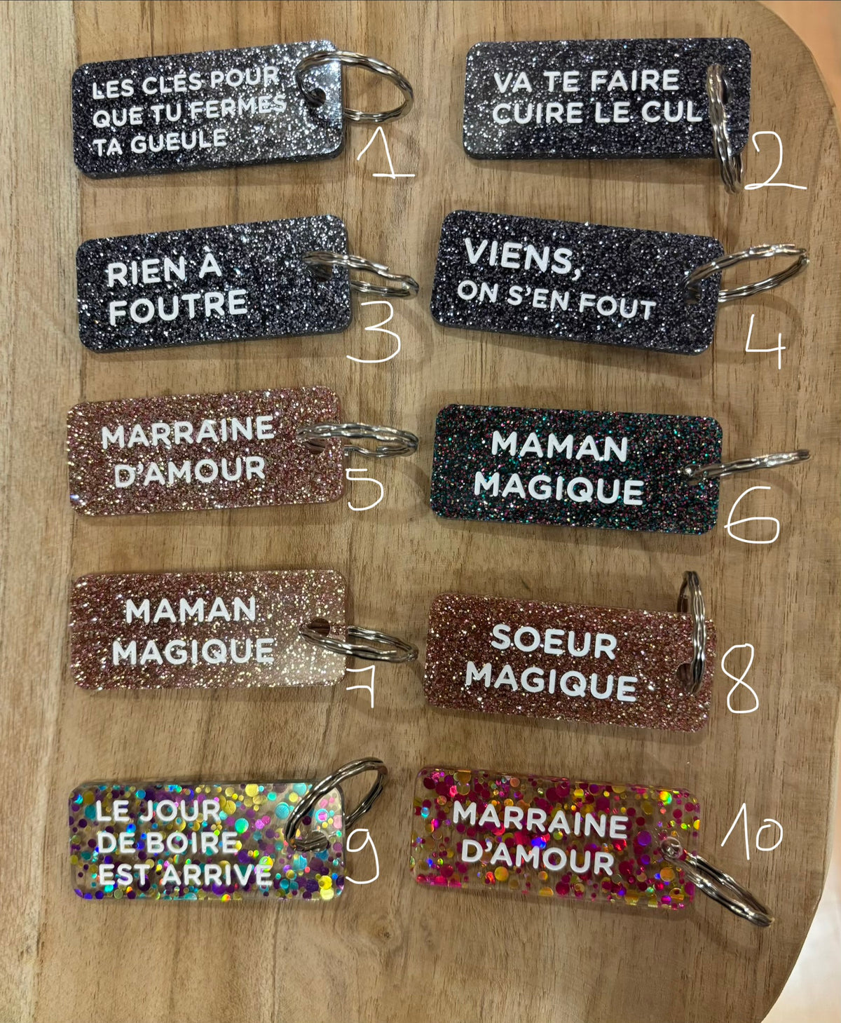 Porte clé pailleté