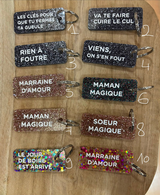 Porte clé pailleté