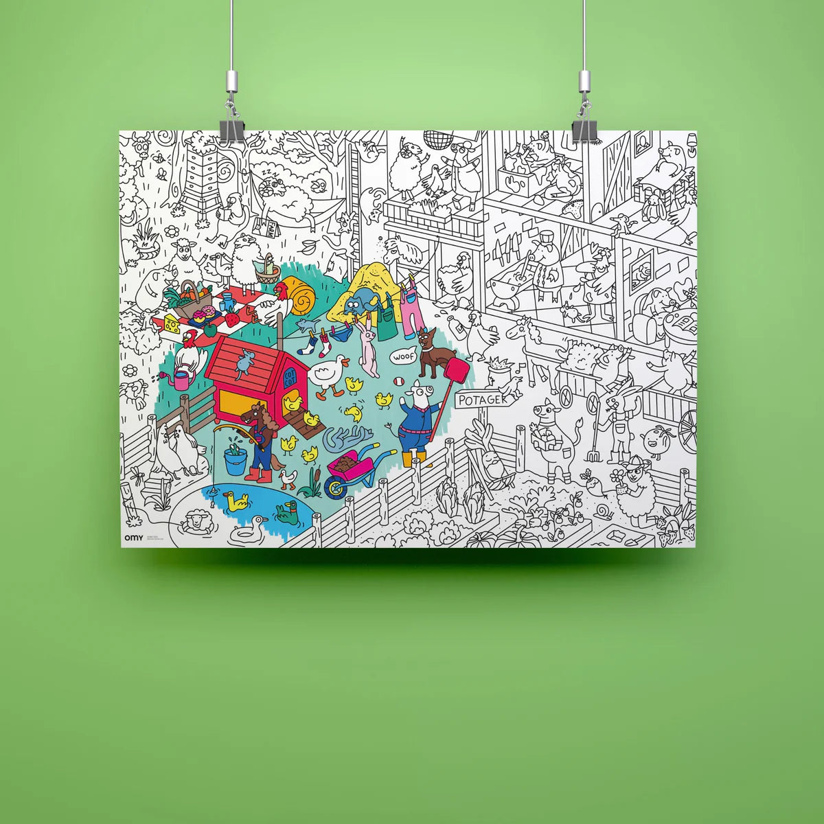 Poster coloriage Crazy farm