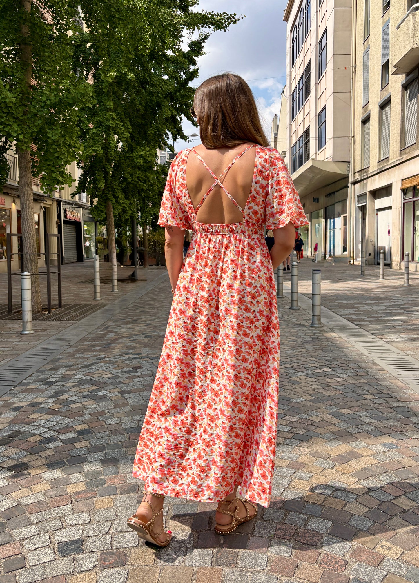 Robe Fleurie Orange