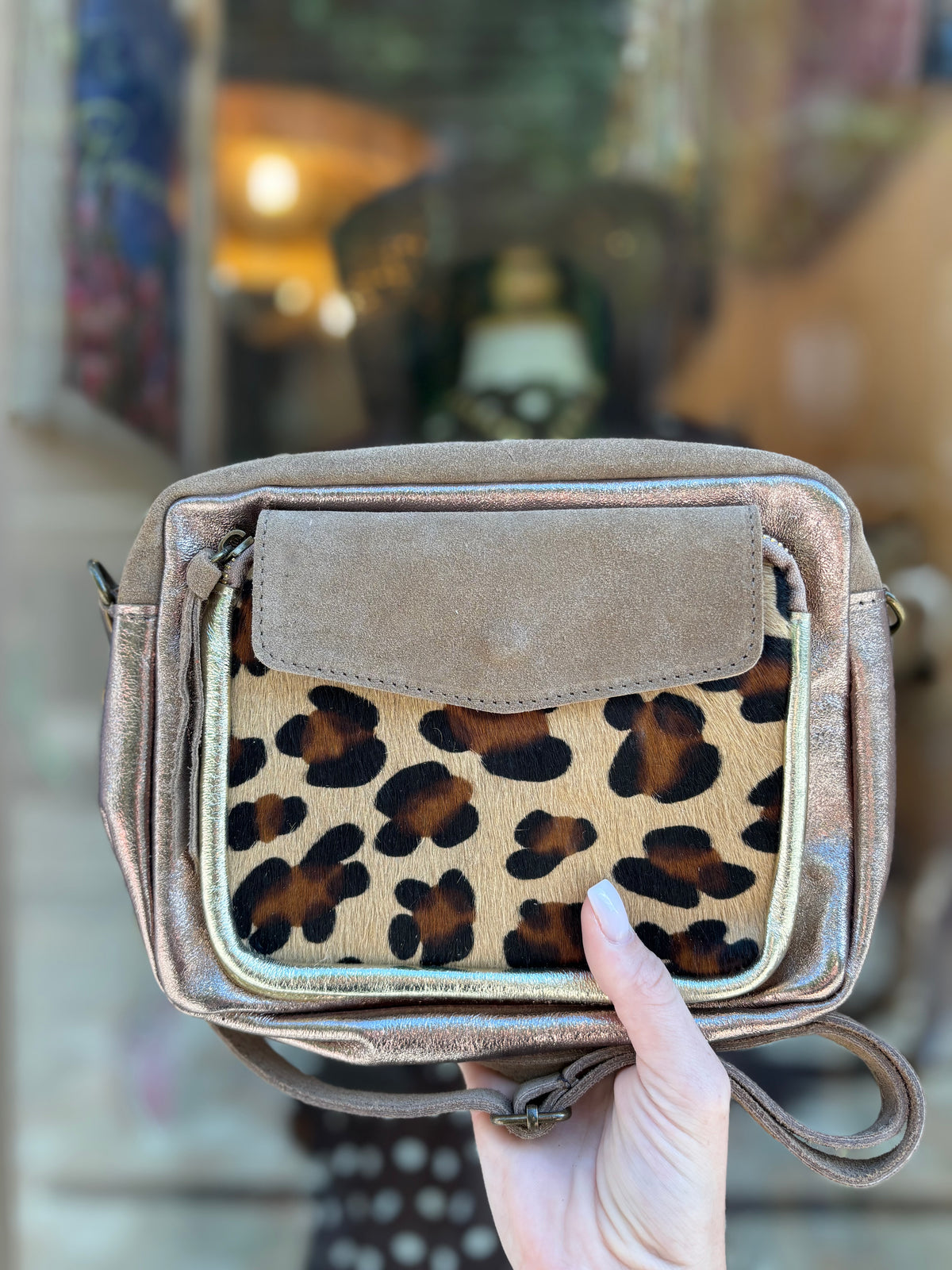Sac léopard cuir