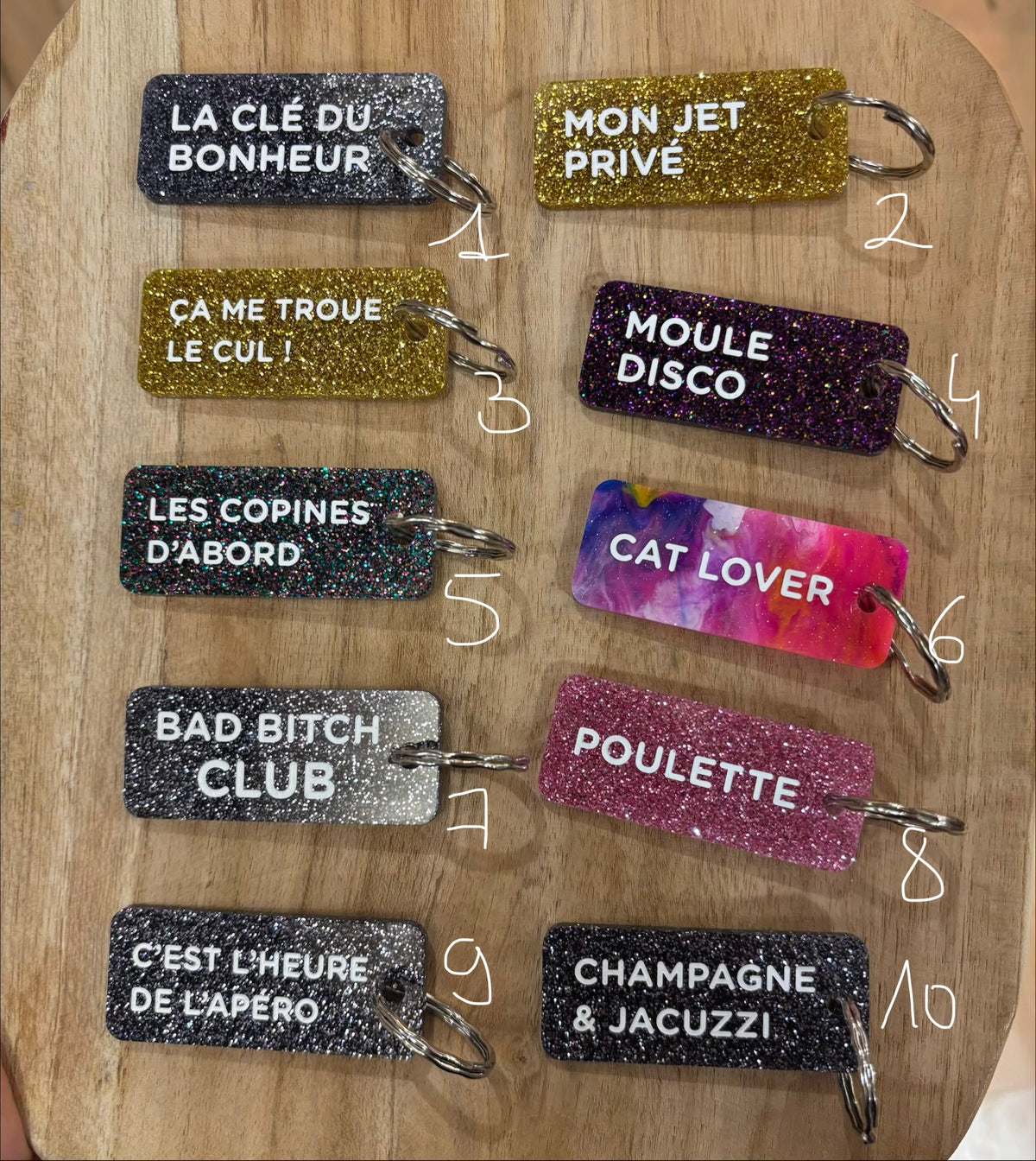 Porte clé pailleté