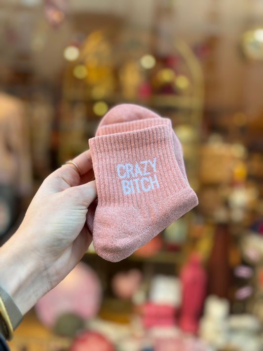 Chaussettes à paillettes - Crazy Bitch