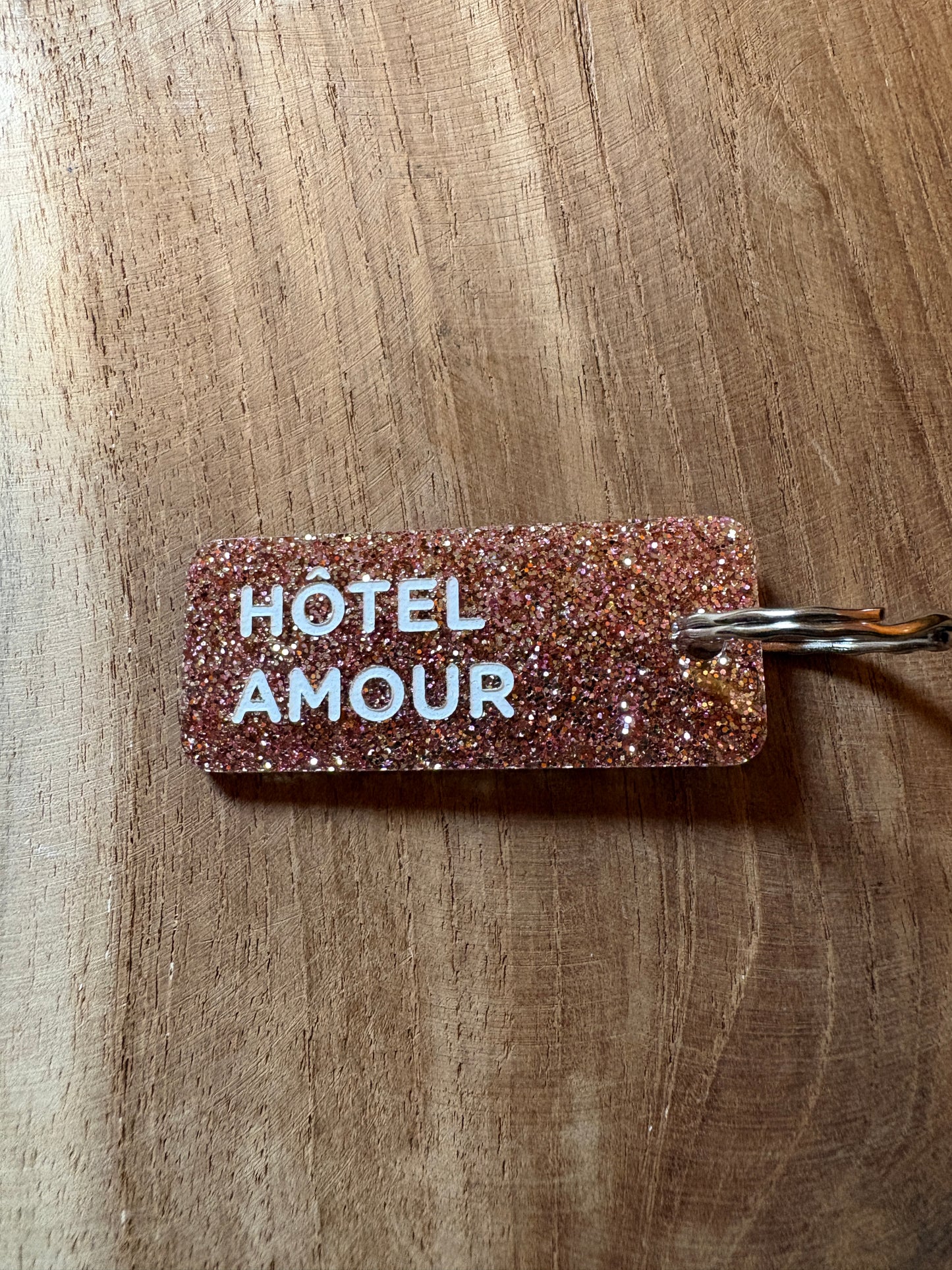 Porte-clé paillettes roses✨