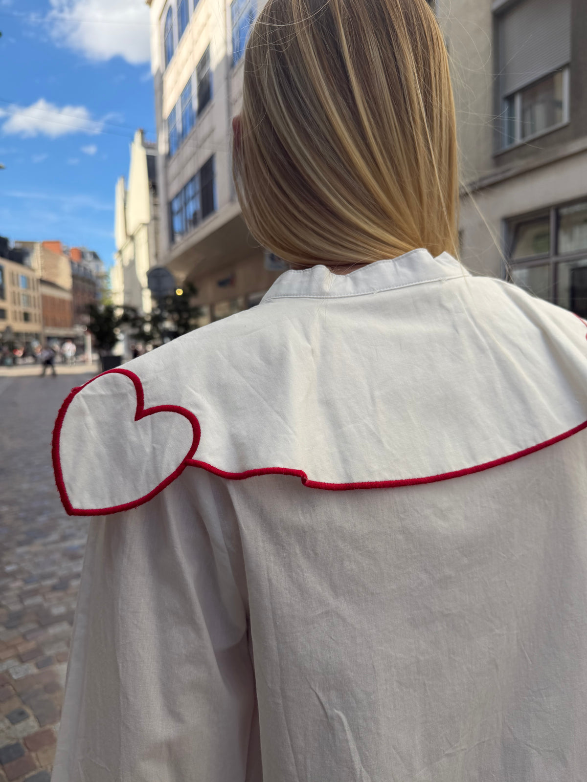Chemise col Claudine cœur