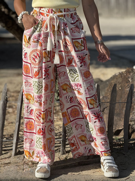 Pantalon fluide patchwork