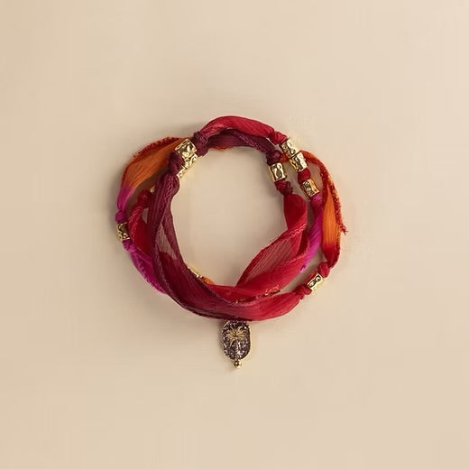 Collier/bracelet Arone Palmier rouge