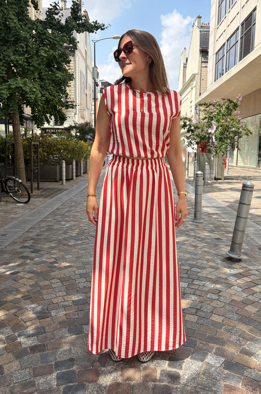 Ensemble Rayé Corail