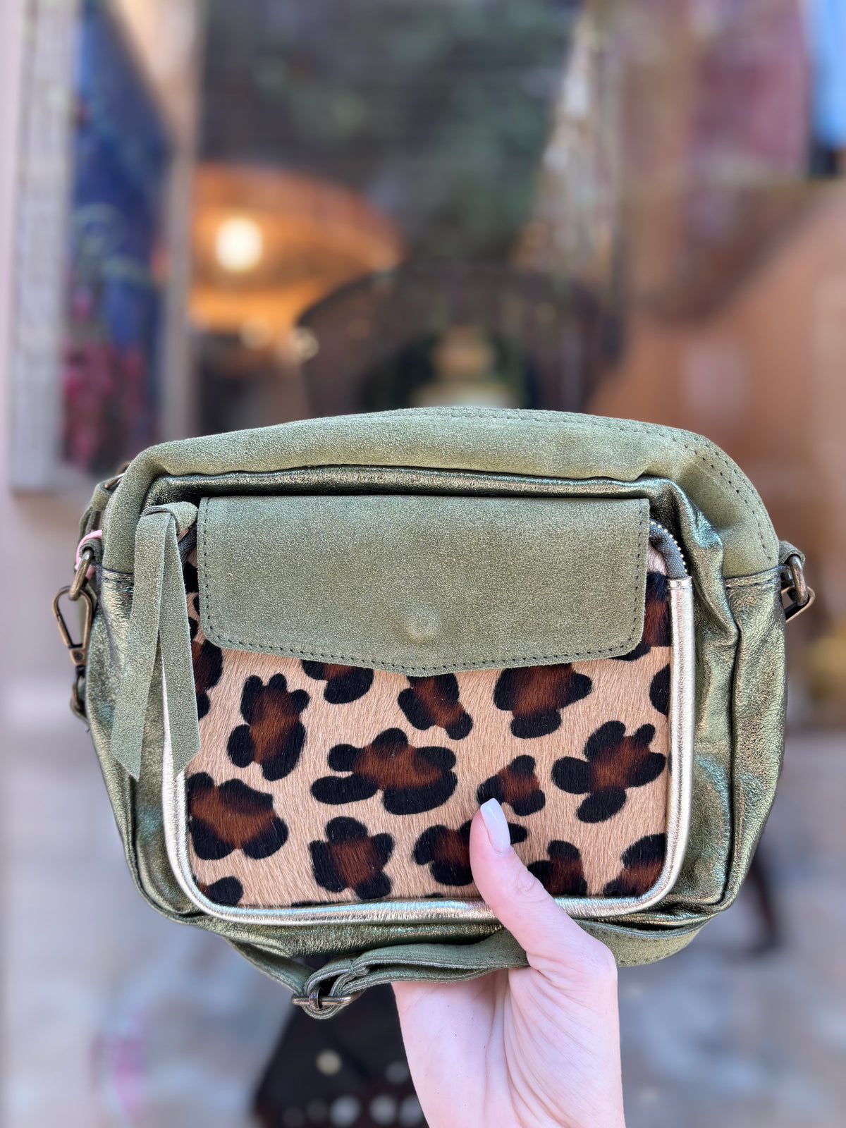 Sac léopard cuir