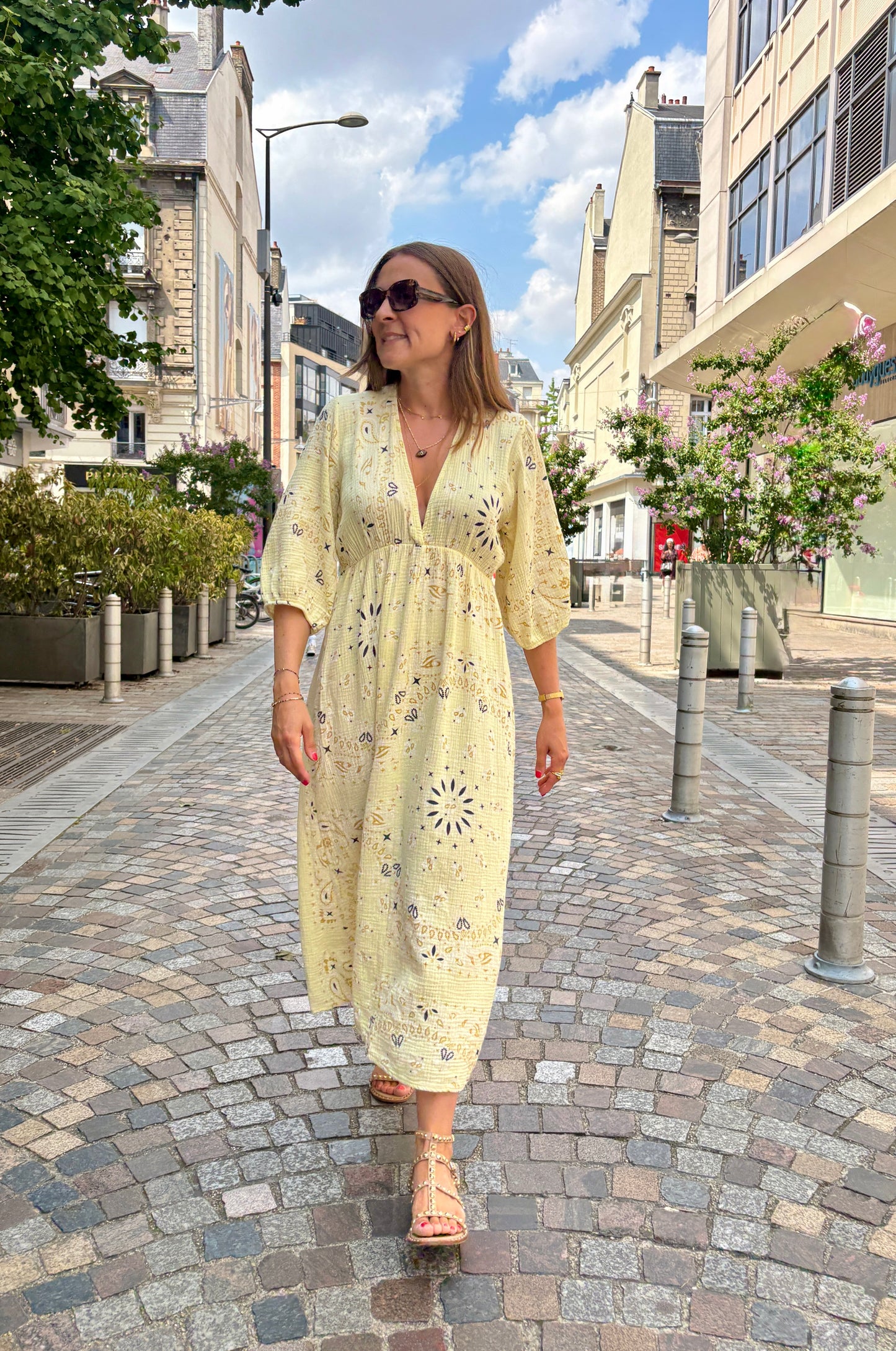 Robe Bandana Jaune Claire