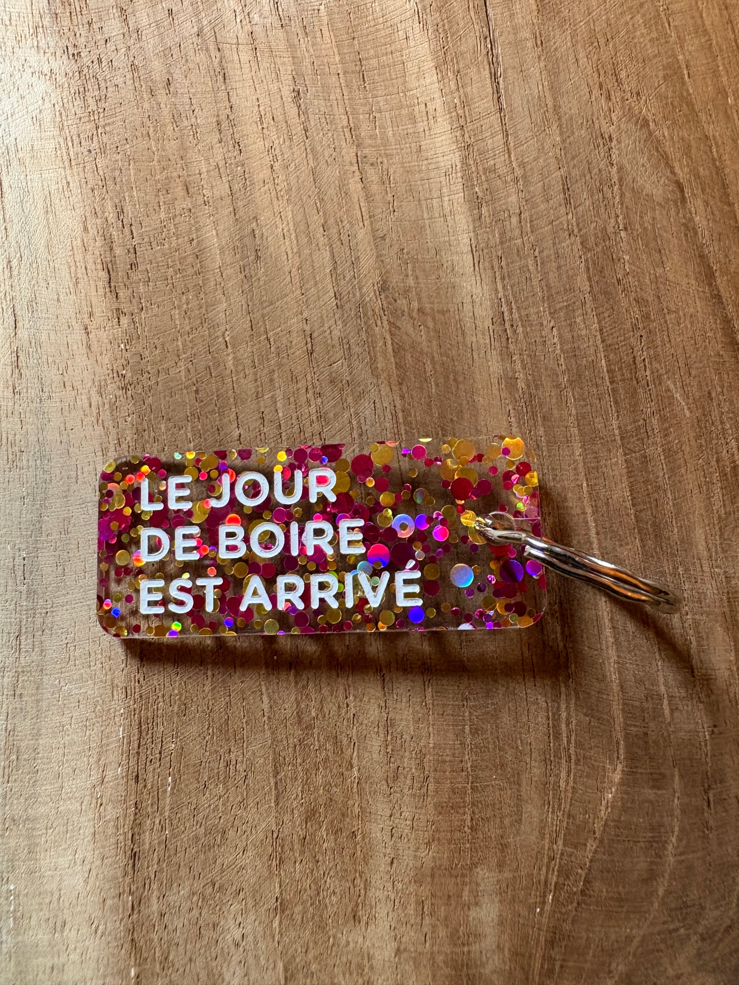 Porte-clé paillettes roses✨