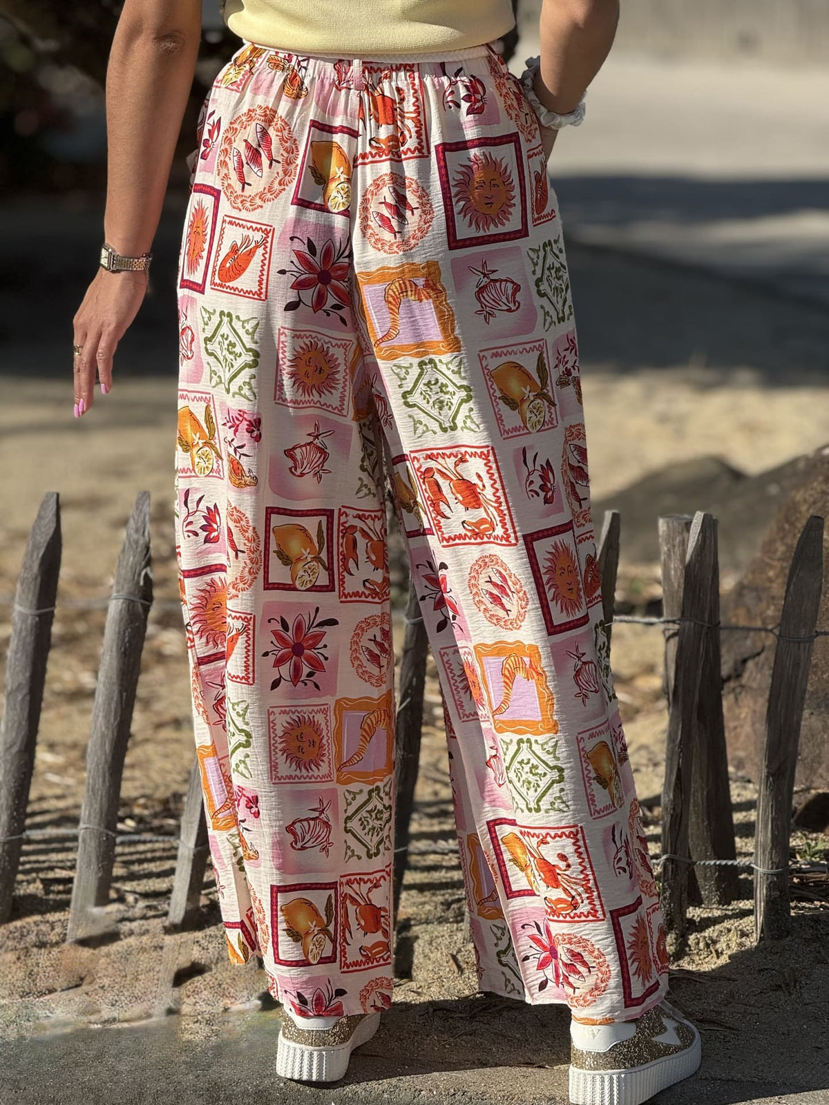 Pantalon fluide patchwork