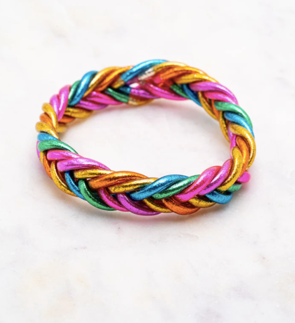 Jonc bouddhiste tressé multicolore